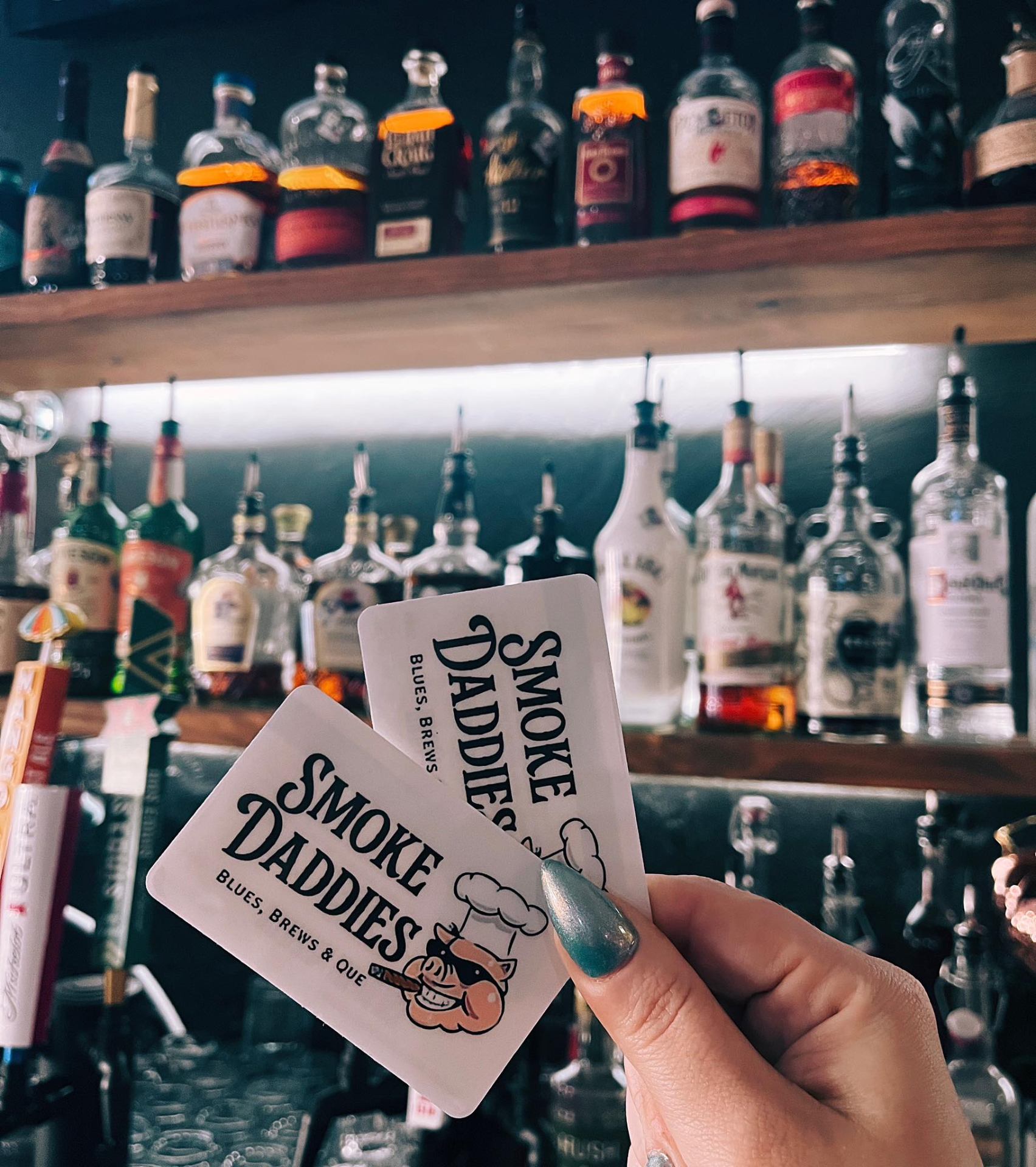 Smoke Daddies gift cards at the bar